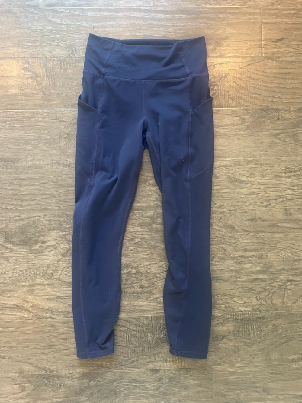 Fabletics Navy Blue High Waisted Active Leggings with Side Pockets Size Small